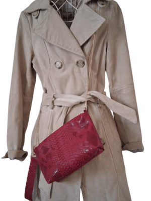 Sac bandoulière simili cuir rouge