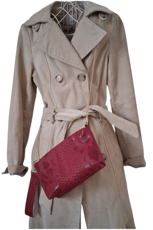 Sac bandoulière simili cuir rouge