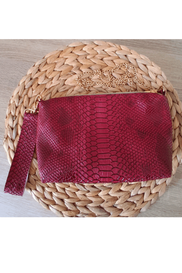 Sac bandoulière simili cuir rouge