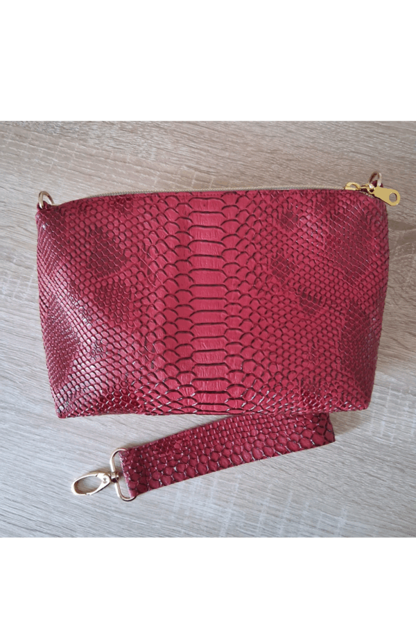 Sac bandoulière simili cuir rouge
