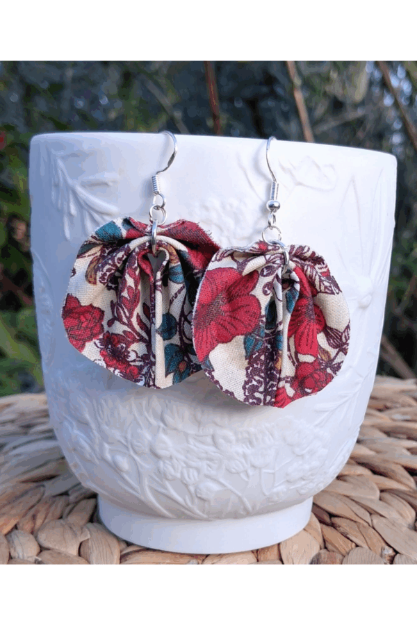 Boucle d'oreille tissu Cousette et Chiffonnette