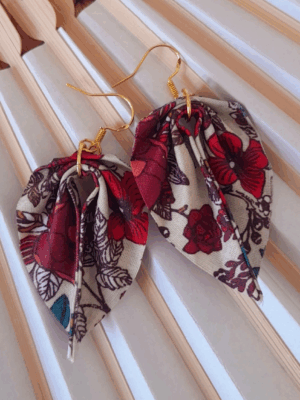 Boucle d'oreille tissu Cousette et Chiffonnette