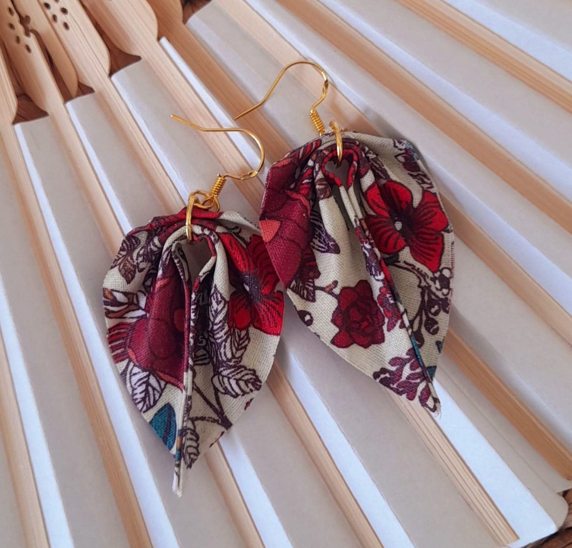 Boucle d'oreille tissu Cousette et Chiffonnette