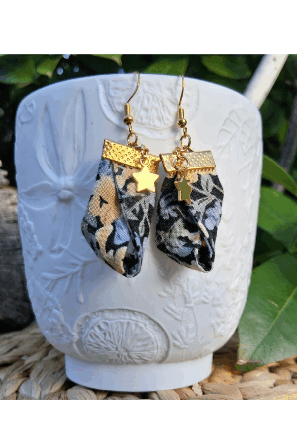 Boucle d'oreille tissu Cousette et Chiffonnette