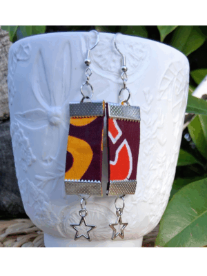 Boucle d'oreille tissu Cousette et Chiffonnette